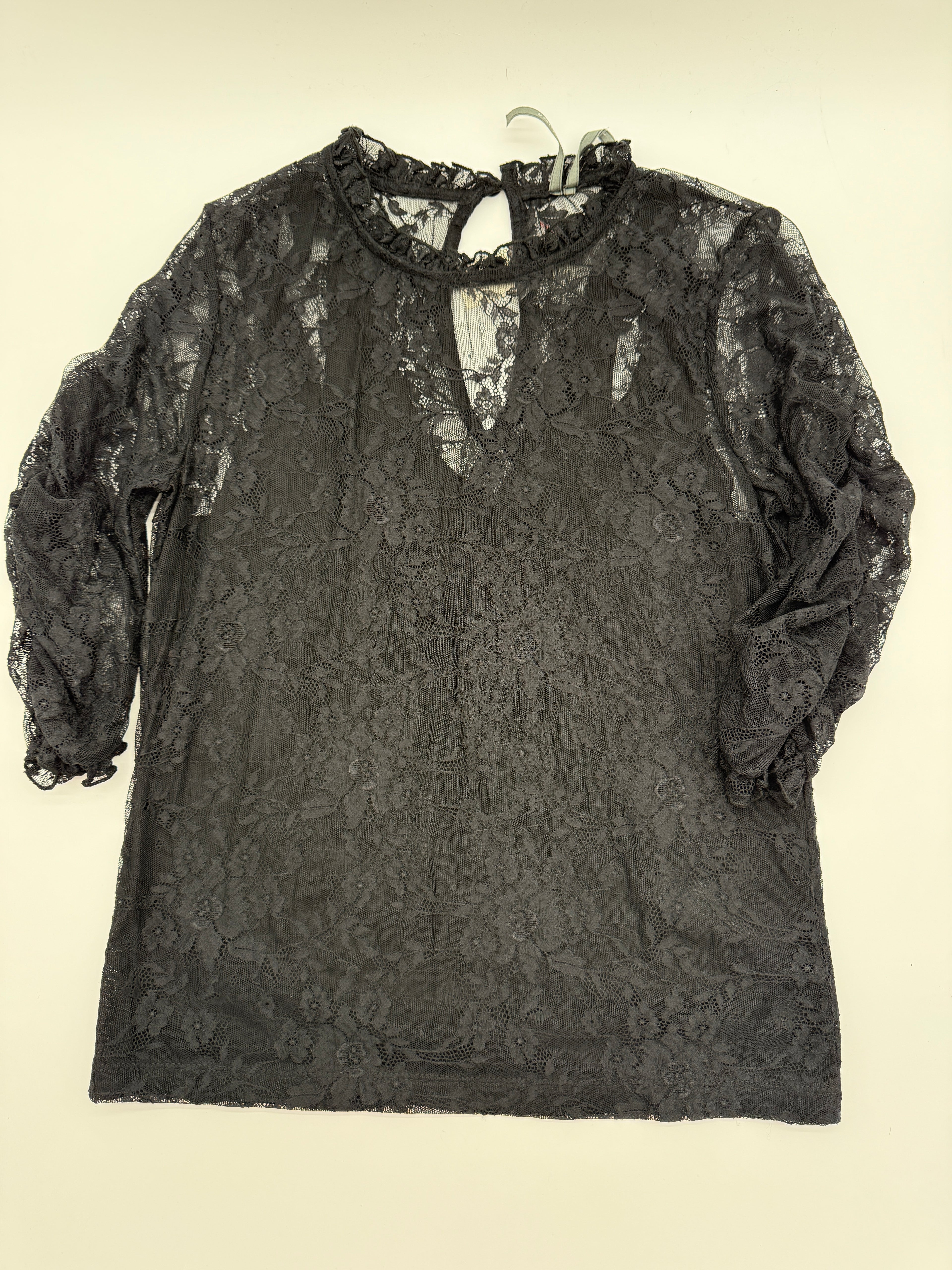 Anthropologie Black Sheer Lace Blouse – Size S – New With Tags