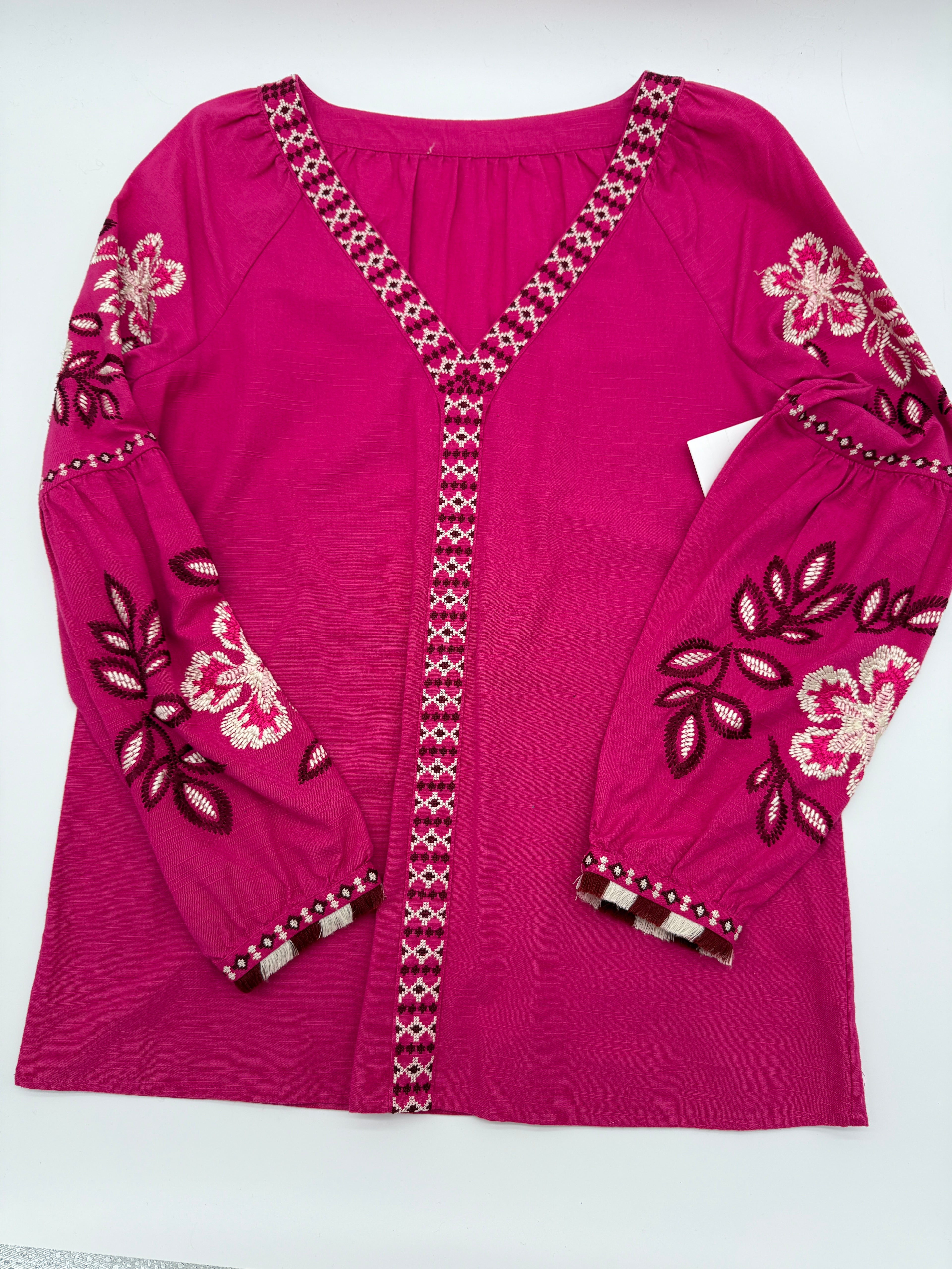 Pink Embroidered Boho Tunic – NWT – Size Small