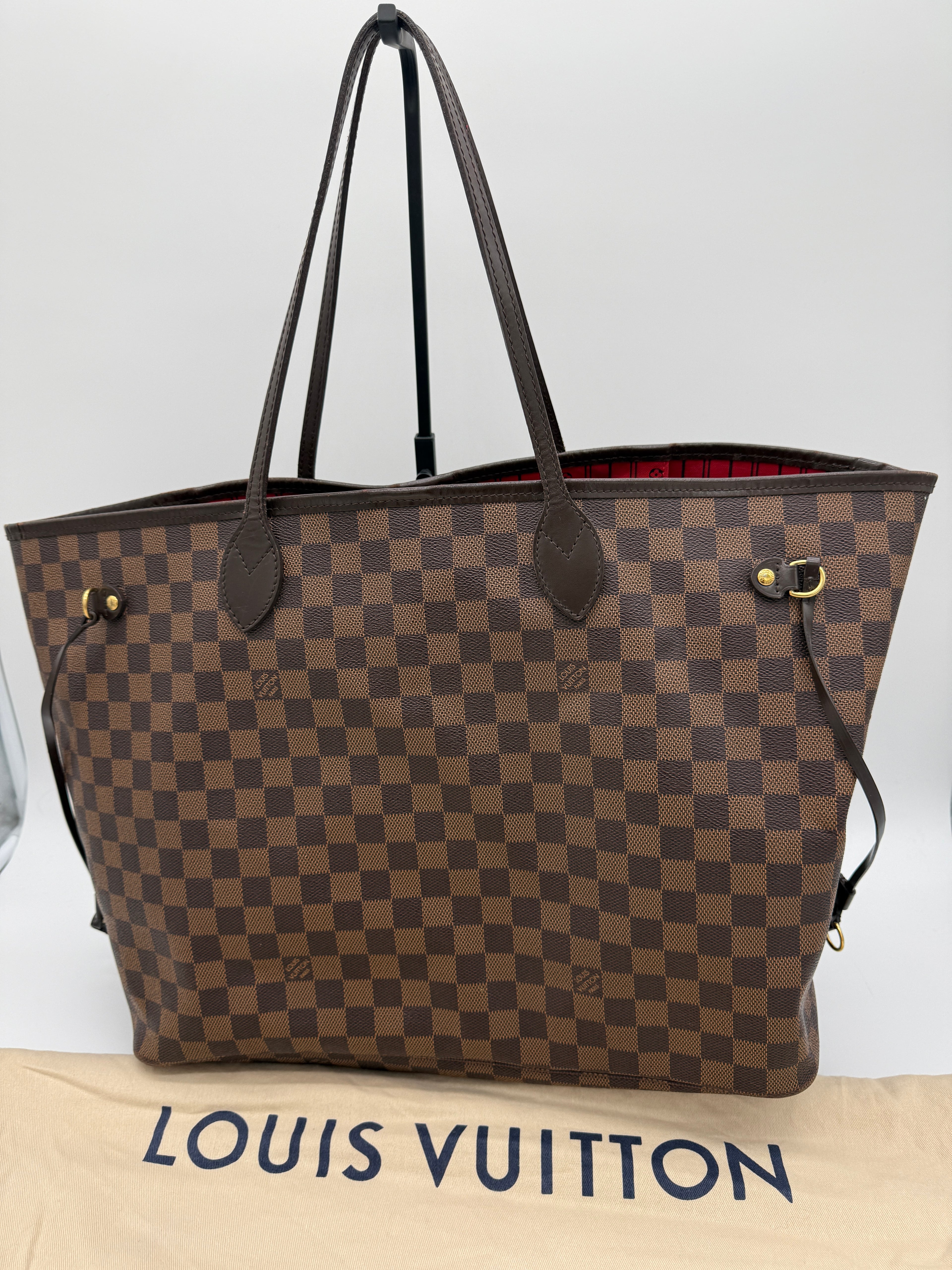 Louis Vuitton Neverfull GM Damier Ebene Tote with Pouch – Cherry Interior - Authenticated