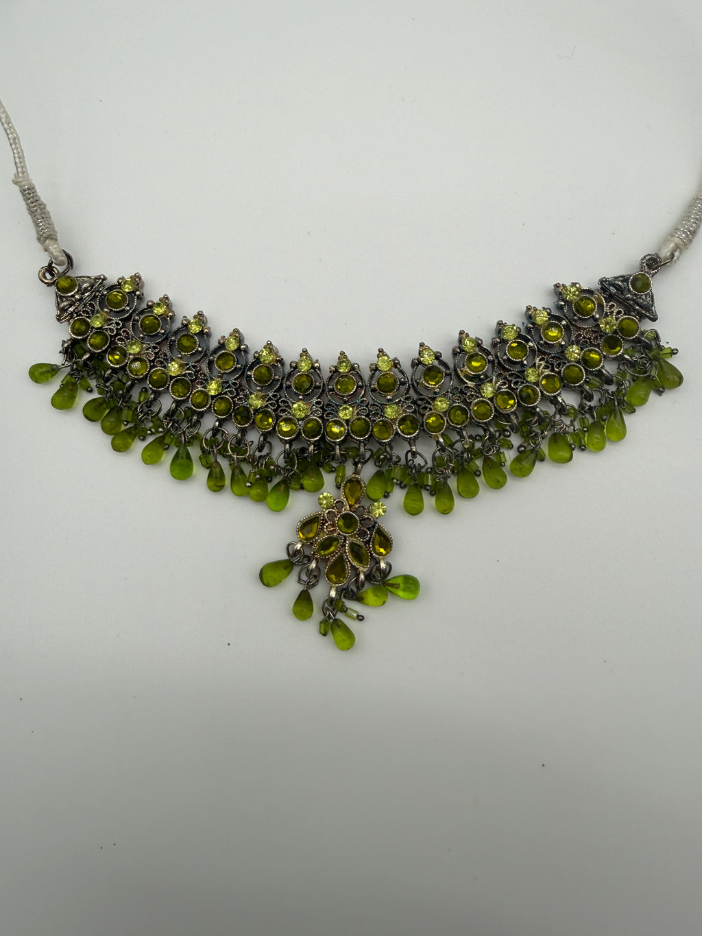 Green Kundan Necklace & Earring Set – Handcrafted Indian Jewelry