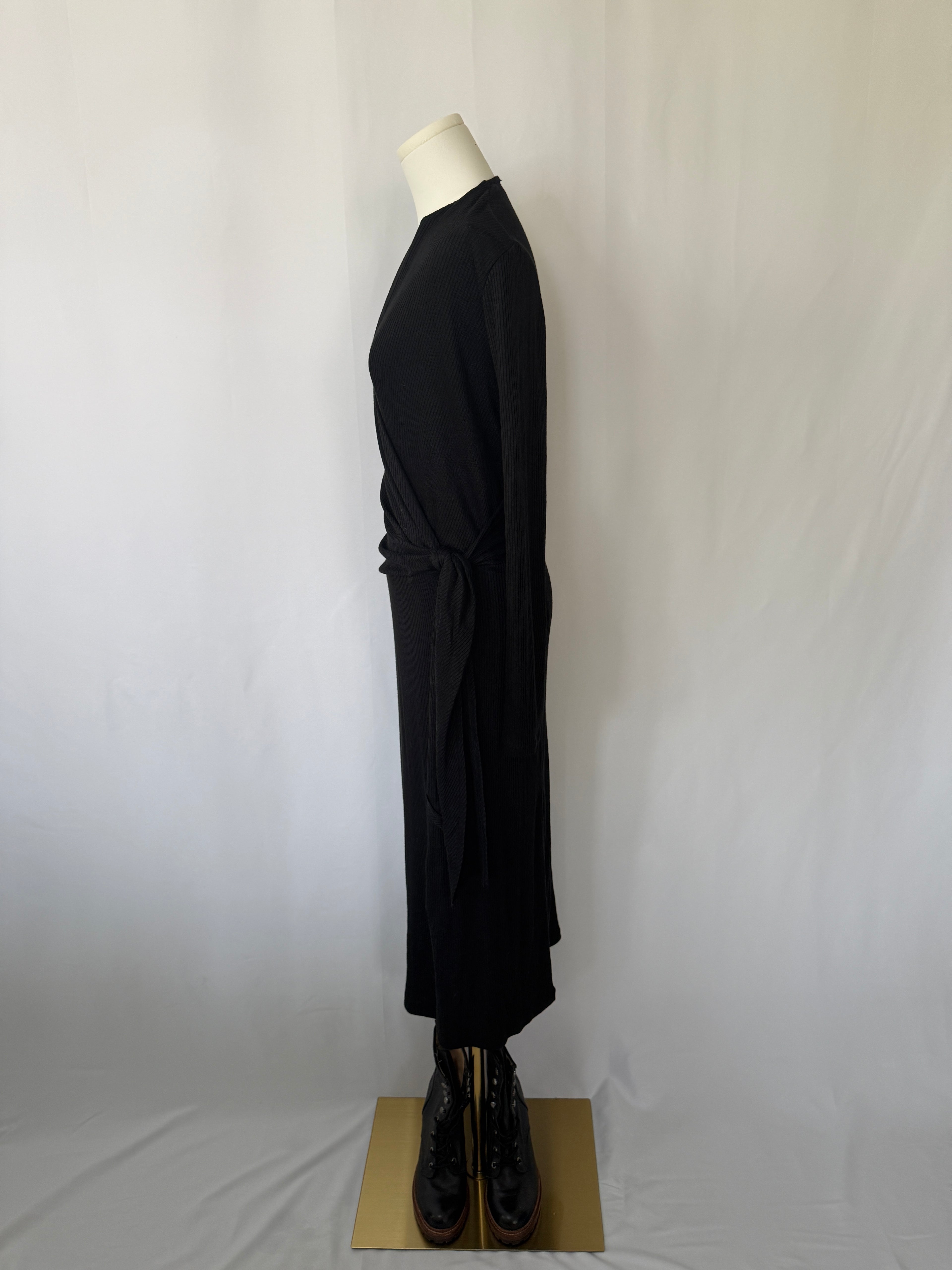 Rag & Bone Knit Rib Tie Midi Dress - Black (Size S, Brand New with Tags) + Amazon Find