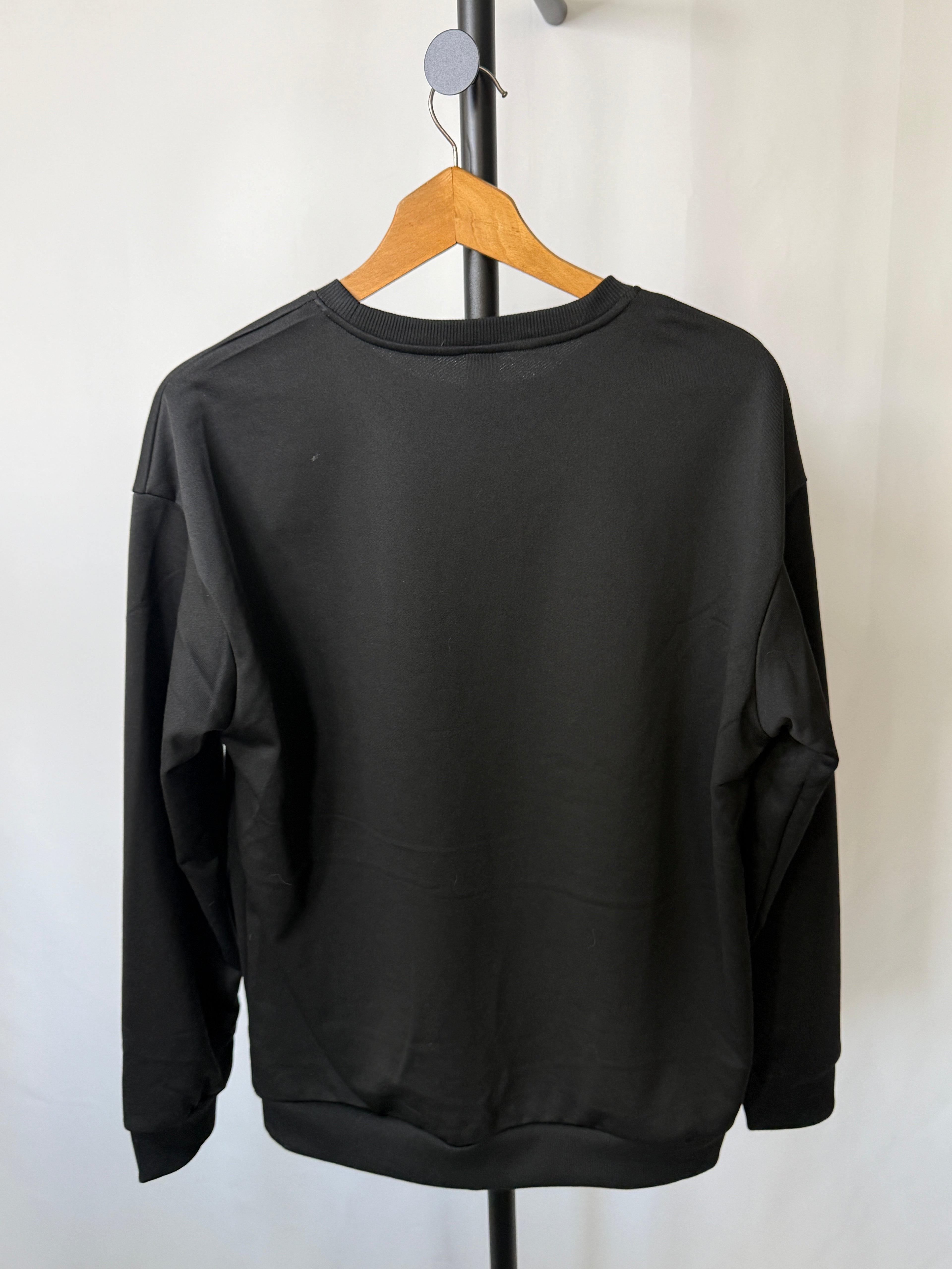 Trust No One Sweatshirt – Black Graphic Crew (Size S, New Without Tags)