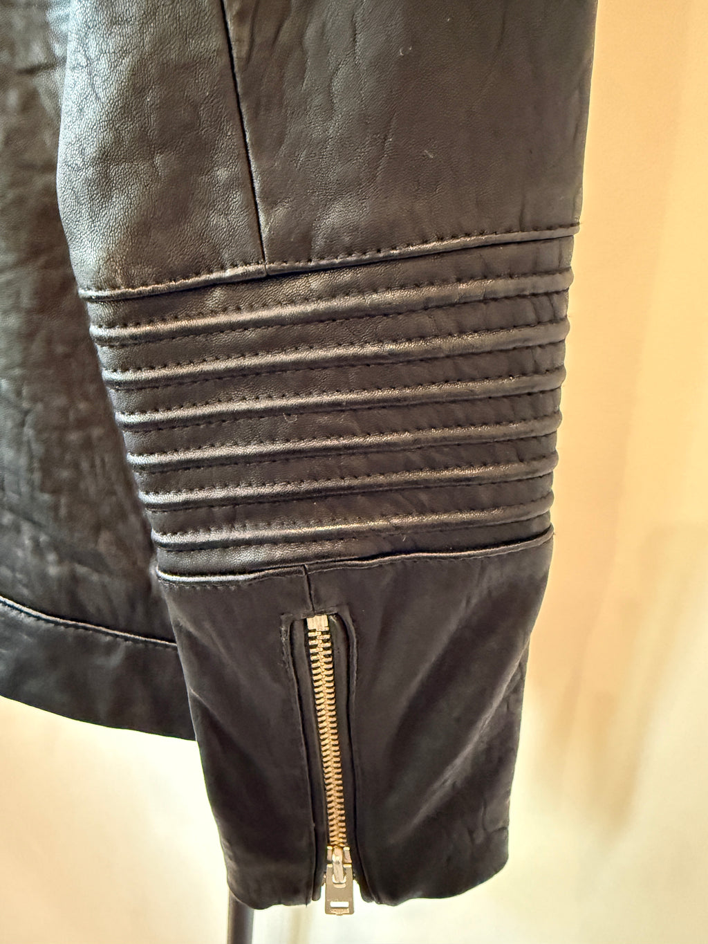 Zadig & Voltaire Black Leather Biker Jacket with Signature Skull/Graphic Back (Size S, Unworn) + Amazon Find