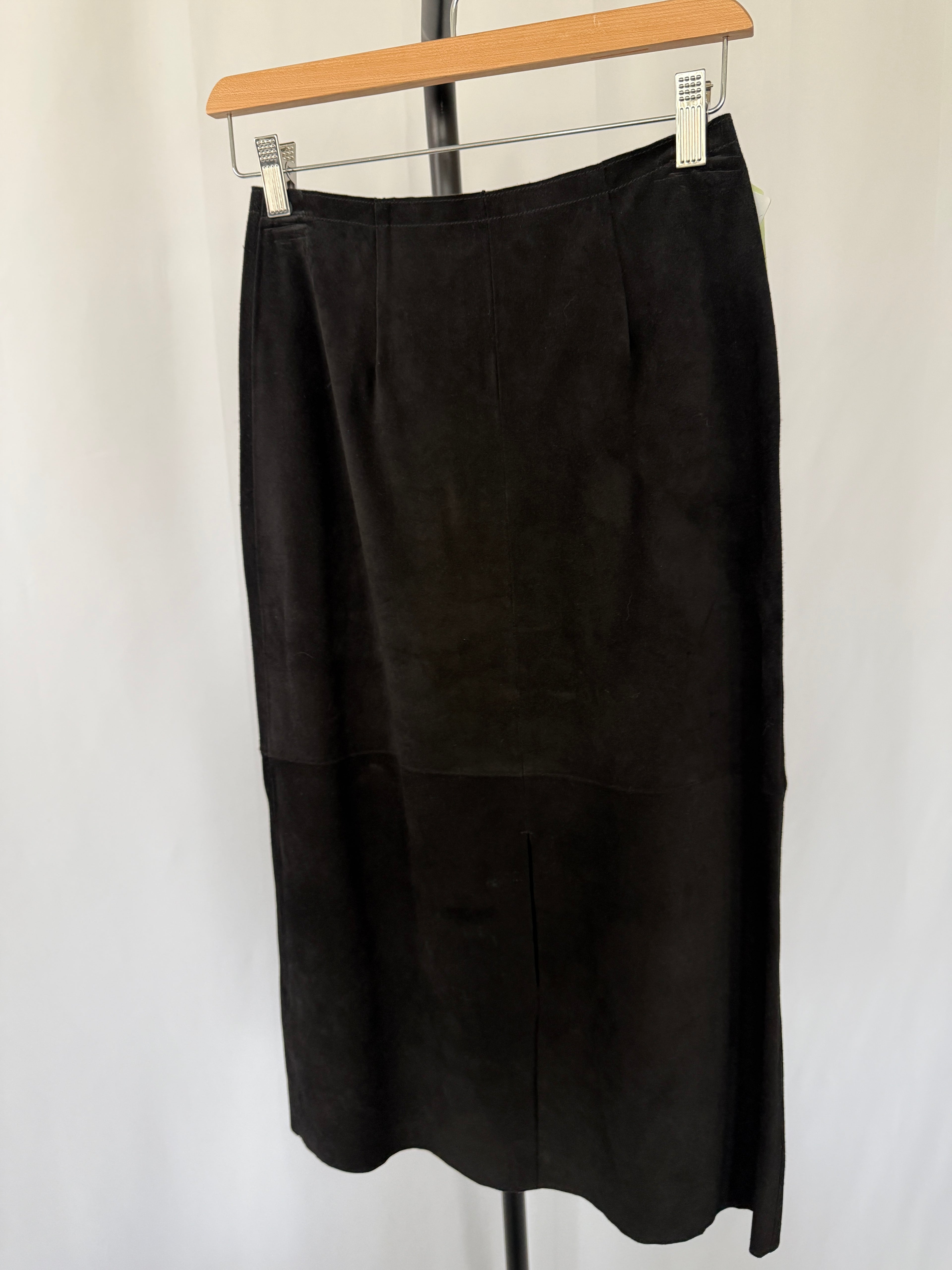 Alexa Chung for AG Suede A-Line Skirt – Black – Size 25 – Made in Italy – New