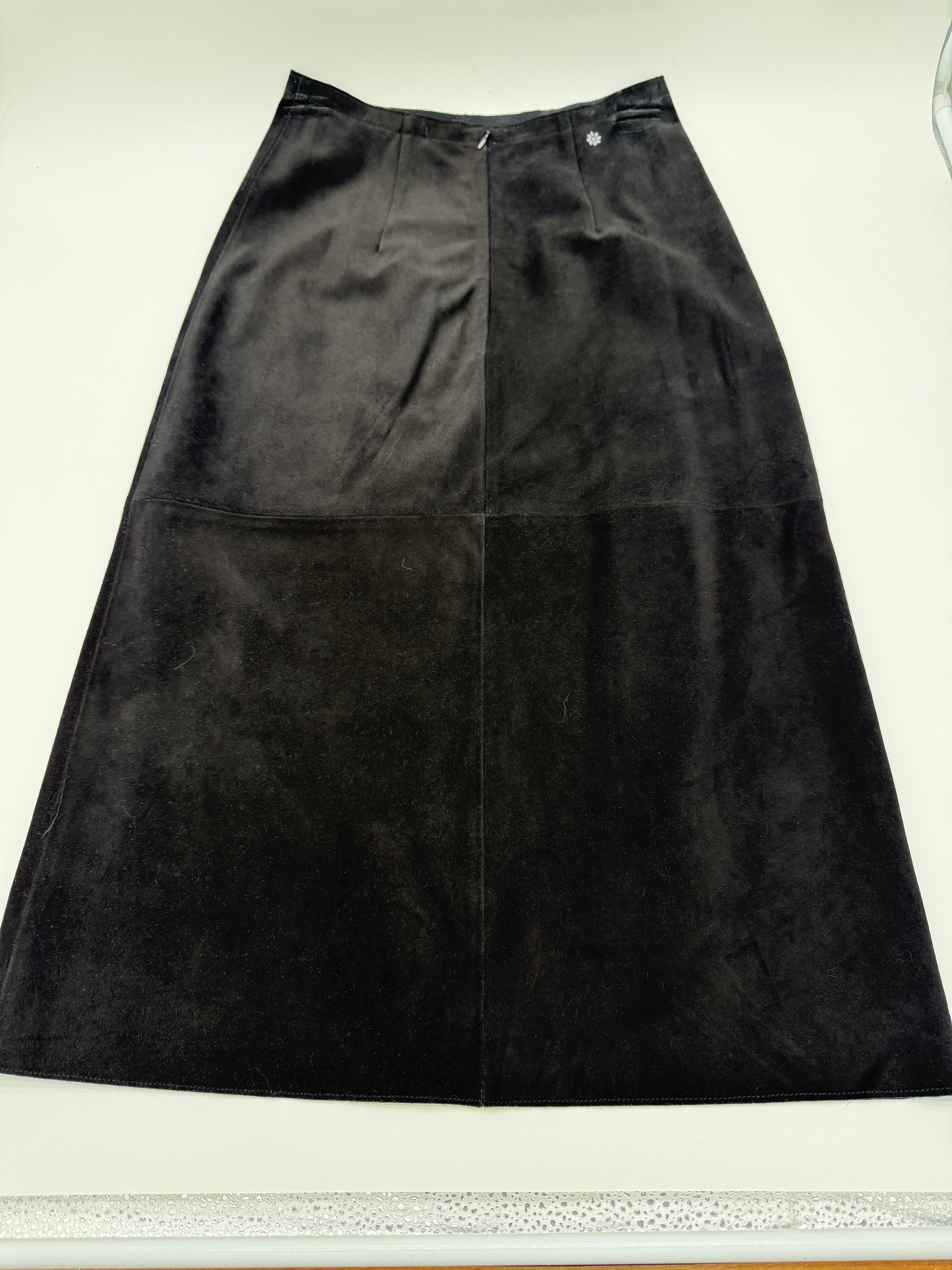 Alexa Chung for AG Suede A-Line Skirt – Black – Size 25 – Made in Italy – New