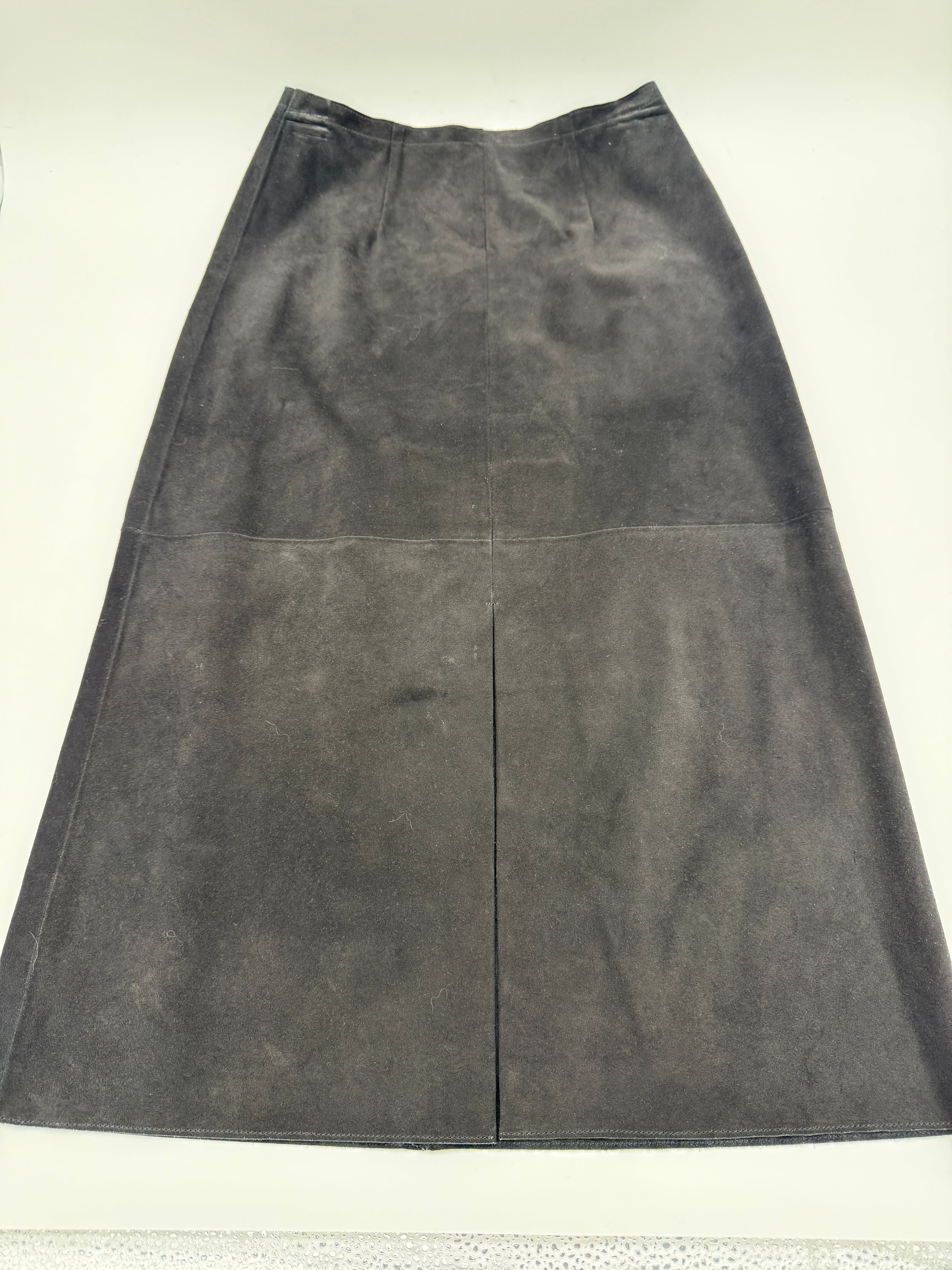 Alexa Chung for AG Suede A-Line Skirt – Black – Size 25 – Made in Italy – New