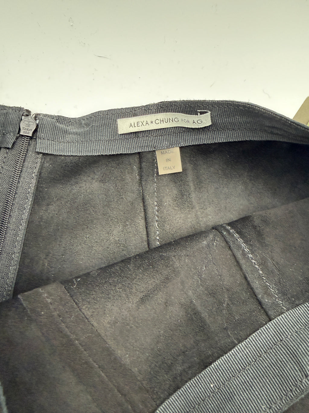 Alexa Chung for AG Suede A-Line Skirt – Black – Size 25 – Made in Italy – New