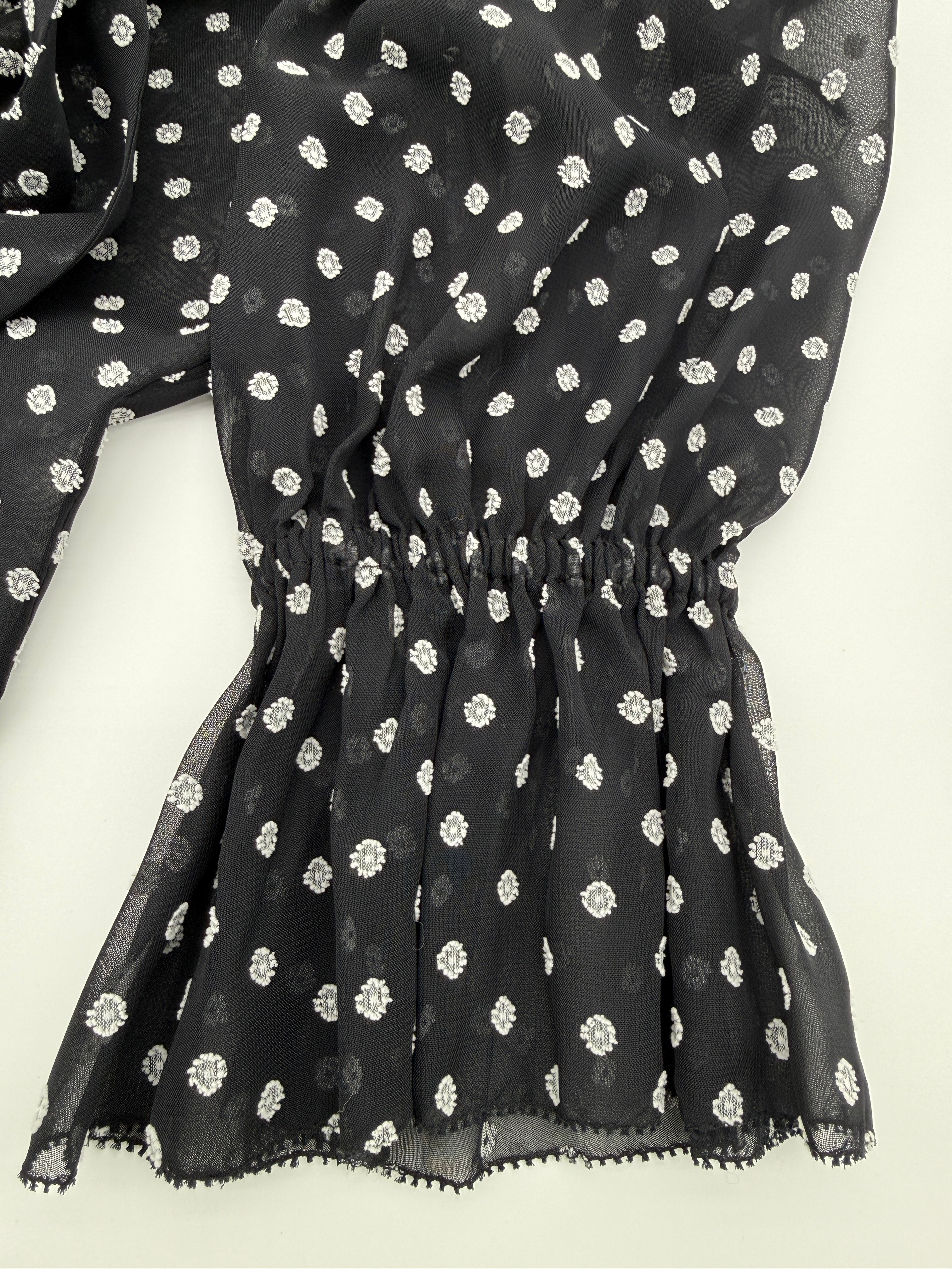 ALEXIS Sheer Polka Dot Tie Blouse – Size M – New With Tags